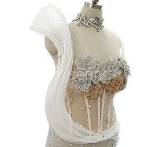 ผ้าแต่งงานแบบ 3 มิติ ลายเกลียวพร้อมเชือกตกปลา สำหรับงาน DIY เสื้อผ้าแฟชั่น ผ้าลายเกลียวทันสมัย WFB-256 - Product Image 1