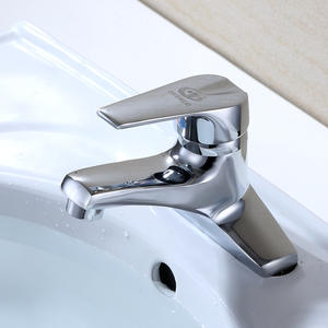 Robinet de lavabo Chenlu à poignée unique, valve en céramique, montage sur plan, eau chaude et froide, 4 trous - Product Image 5