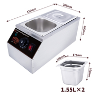 Meilleures ventes : Fourneau électrique commercial à 2 bacs pour aliments chauds, double fourneau à chocolat, machine à tempérer et à faire fondre le chocolat pour hôtels