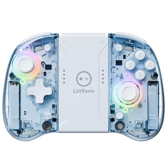 KS37B LinYuvo Lianyou Switch Joy Cons Wireless Controller with RGB Macro Function, Left and Right Bluetooth Portable Handheld
