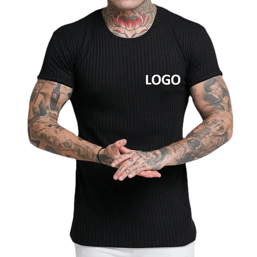 Summer Fashion Trend men's clothing Solid Color fitness Casual running gym custom Men's sport T-shirts
