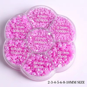 Perles en résine AB mélangées pour ongles, 2-10 mm, perles plates colorées, tailles assorties pour la décoration d'ongles DIY - Product Image 4