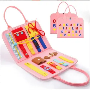 बच्चों के लिए diy toddlers के व्यस्त बोर्ड महसूस किया बकसुआ जिपर बुनियादी कौशल शैक्षिक खिलौने व्यस्त बोर्ड