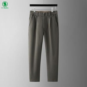 Pantaloni da uomo di lusso leggero e di alta qualità Slim Fit comodi pantaloni da sposa Casual sottili <span class=keywords><strong>in</strong></span> <span class=keywords><strong>cotone</strong></span> traspirante da uomo - Product Image 2