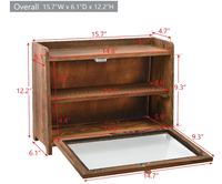 Porte-pain en bois vintage à 2 niveaux, boîte de rangement pour pain en bois, boîte à pain pour comptoir de cuisine