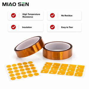Cinta de poliimida troquelada con adhesivo de silicona de una cara, resistente a altas temperaturas, 4000V, para enmascaramiento de componentes electrónicos SMT - Product Image 1