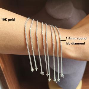 Starsgem envía en 1 día una pulsera de diamantes de oro de 10k con diamantes cultivados en laboratorio de corte redondo de 1.4 mm, joyería con certificado IGI, pulsera tipo tenis. - Product Image 2