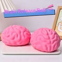 Jouet sensoriel anti-stress en forme de cerveau extra large de 13 cm, rempli de gel, à récupération lente, cadeau amusant et original, décoration de bureau