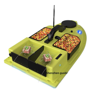 Perahu Umpan GPS Otomatis Kembali Sendiri 4-Kompartemen Jangkauan Kontrol 600m Kapasitas Muatan 2kg 99 Titik GPS Kecepatan Maks 2.5km/jam Remote Fish