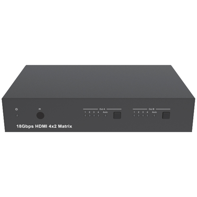 18Gbps  4K 60HZ  4X2 hdmi matrix with Soundbar Arc with Audio Out  RS232 ARC for Home Theatre System
