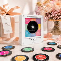 Juego de Imanes para Refrigerador con NFC y Disco de Vinilo Versión BRAVION BT, Luz Nocturna LED Personalizada, Imán para Refrigerador con Disco Giratorio, Reproductor de Música CD