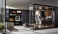 Armoire simple pour chambre à coucher, dressing, dressing intégré, conception OEM, quincaillerie fonctionnelle de luxe