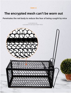Piège à souris robuste en acier galvanisé, cage de capture vivante pour le contrôle des rongeurs avec déclencheur sensible - Product Image 2