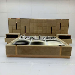 Vendita calda <span class=keywords><strong>letto</strong></span> di lusso testiera camera da <span class=keywords><strong>letto</strong></span> set super twin double king size <span class=keywords><strong>oro</strong></span> acciaio inossidabile pelle personalizzato moderno morbido <span class=keywords><strong>letto</strong></span> - Product Image 4