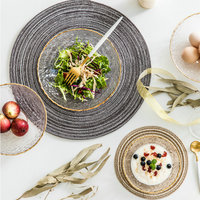Nordischer Polyester-Baumwoll-Tischset-Untersetzer, wärmeisolierende Tellerunterlage, dekorative Deko-Matte D-HOME 10 Yuan Erstklassige Qualität