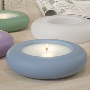 Round Epoxy <b>Candle</b> <b>Mold</b> For DIY <b>Candle</b> Making Kits Transparent White Customizable Shape - Product Image 1
