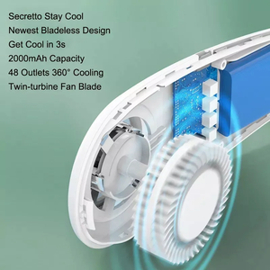 2023 ventaglio sospeso senza foglie con ventaglio silenzioso con ricarica USB per esterni, piccolo <span class=keywords><strong>ventilatore</strong></span> può essere trasportato intorno alla ventola di raffreddamento m6 - Product Image 5