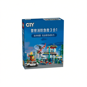 Set di Costruzioni Lego City Polizia Vigili del Fuoco 3 in 1 per Bambini 5-7 Anni, Giocattolo da Costruzione con Elicottero e Veicoli - Product Image 1