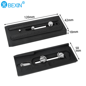 Accessoires pour appareil photo BEXIN Plaque d'adaptation de montage rapide pour appareil photo en aluminium de 120 mm pour tête de trépied hydraulique <span class=keywords><strong>Manfrotto</strong></span> 501 701 - Product Image 1