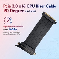 Boîtier ITX compact avec connecteur vertical PCIe 3.0 X16 16 Go/s, rallonge à 180 degrés, ruban à cinq fils en cuivre étamé
