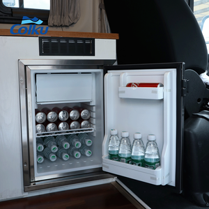Nevera marina de doble zona vertical de 12 voltios de alta calidad, congelador de puerta única incorporado de acero inoxidable de 40L para barcos, compresor de 24V - Product Image 2
