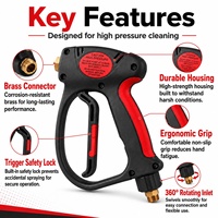 Pistolet de lavage haute pression 4000 PSI, conception ergonomique anti-recul, pour le décapage industriel de la rouille et de la peinture