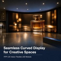 Écran LED flexible d'intérieur, pliable à 165-180 degrés, 4K UHD, technologie de module créatif, musée, galerie d'art, magasin de marque, 600CD
