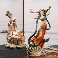 SE7ART Dunhuang Flying Apsara, sculpture en résine peinte à la main de style chinois classique, artisanat haut de gamme pour salon