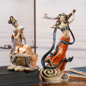 SE7ART Dunhuang Flying Apsara, sculpture en résine peinte à la main de style chinois classique, artisanat haut de gamme pour salon - Product Image 4