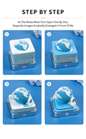 Calendrier 3D en papier bleu personnalisé 2026, fait main, avec logo personnalisé, support dropshipping Chine, décoration de bureau, cadeau, bloc-notes, marque-page d'amour