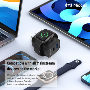 Cargador Rápido Portátil Miccell de 22W GaN con 4 Puertos, Doble USB-C, Compatible con <span class=keywords><strong>iPhone</strong></span> y MacBook - Product Image 4