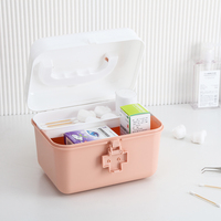 Boîte à médicaments en plastique avec couvercle à charnière et séparateurs Trousse de premiers soins Trousse d'urgence Trousse de premiers soins Trousse d'urgence