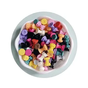 Grânulos espaçadores soltos em acrílico multicolorido, pingente de contas plásticas em forma de parafuso fofo, pingente de pingente para pulseira, colar, brinco, decoração DIY, 14*16mm