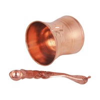Puja Patra en cuivre pur de conception solide bien conçu avec ensemble de cuillères Achmani Ustensile en cuivre pour Poojan But pour la vente à l'exportation