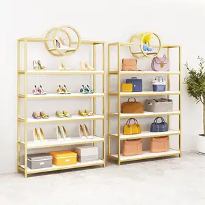 Meicheng Bag Display Furniture Product Display Stands Metallic Shoe Display Shoes Rack Shelf Shop