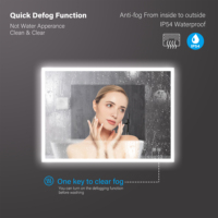 Specchio Espejos Con Luz Led Lighted Rectangle Square Smart Bathroom Bath Toilet Mirror With Magnifying in Bathroom
