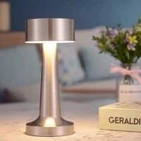 Lampe de table rechargeable, petite, pour restaurant, dîner, lampe portable en métal à intensité variable, tactile, pour salle à manger, patio, bar