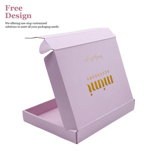 Personnalisé imprimé auto-scellant postal rose clair feuille d'or estampage à chaud bijoux boîte à fermeture éclair auto scellant expédition cadeau emballage boîtes - Product Image 5