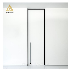 Sang Trọng Duy Nhất Thiết Kế Cửa Với Khung Nhôm Vô Hình Nội Thất Gỗ Rắn Flush Cửa Cho Phòng Ngủ Cho Philippines - Product Image 1