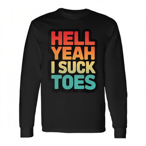 Hell Yeah I Suck Toes - Camiseta retro vintage de manga larga - Product Image 2