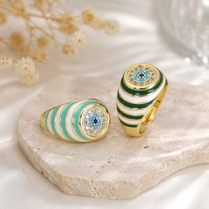 Bague ouverte réglable à motif ondulé texturé pour femme - Product Image 6
