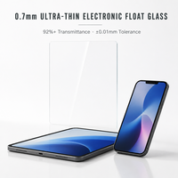 Kaca Elektronik Ultra Tipis Soda Lime 0.7mm untuk Substrat Panel Display dan Lapisan Penutup Grosir