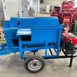 Cosechadora de Granos Azul Multifuncional, Máquina Trilladora de Arroz con Motor de Transmisión por Engranajes para Uso Agrícola - Product Image 1