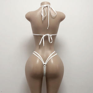 Özel iki adet Spandex bayanlar kutup Bikini üst egzotik AB Rhinestones seksi tanga kadın striptizci kıyafetler giyim - Product Image 4