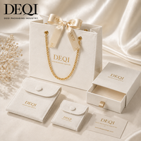 Caja de Embalaje de Joyería de Lujo Personalizada DEQI, Caja de Papel con Cajón para Joyería, Bolsa para Joyas y Bolsas de Embalaje, Juego de Embalaje para Joyería