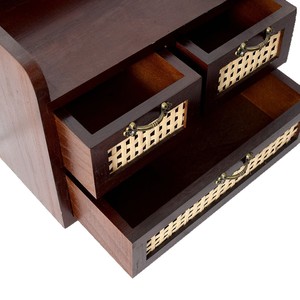 Japanese Retro Style Desktop <b>Storage</b> <b>Box</b> With Solid Wood <b>Drawers</b> For Jewelry Cosmetics And Miscellaneous Items Home Use - Product Image 5