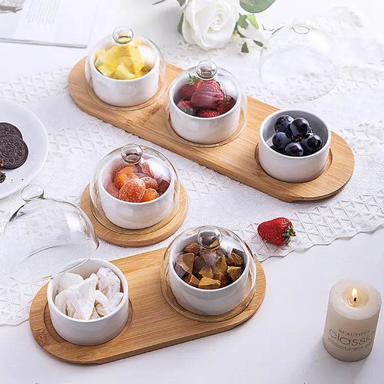Lanfengye Keramik Geschirr Snack Bowl Obst Dessert Bowl Set Nordic Creative Salats ch üssel mit Deckel