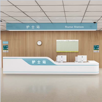 Poste d'infirmière modulaire personnalisé, plateau et tiroirs en quartz antibactérien, bureau de consultation d'information hospitalière pour maison de retraite
