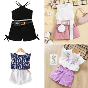 Conjunto de Camiseta y Pantalones Cortos de Verano Impermeables de Algodón Suave para Niños y Bebés, Estilo Casual de <span class=keywords><strong>Moda</strong></span> con Estampado de Dibujos Animados, 2 Piezas - Product Image 1