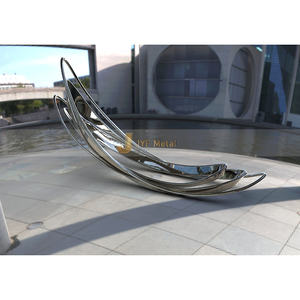 Escultura de Arte Moderna Abstracta de Metal 316, Estatua de Acero Inoxidable para Vestíbulo de Hotel - Product Image 3